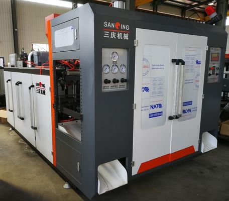 เครื่องเป่าขวดพลาสติกอัตโนมัติขนาด 1 ลิตร 2x2m 18.5KW ความหนาของแม่พิมพ์ 230mm
